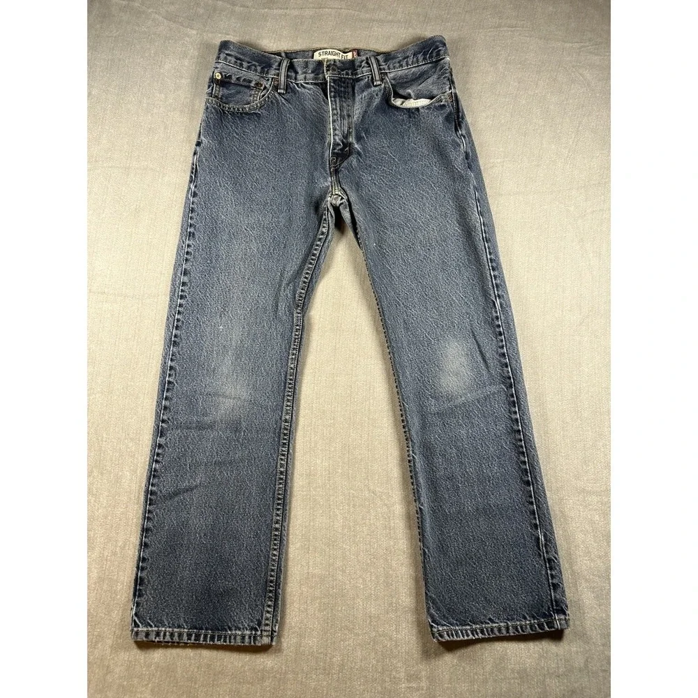 Levis 505 Straight Fit Mens Jeans Blue Denim Medium Wash 33x30 505-0216